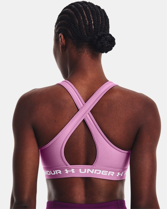 Women's Armour® Mid Crossback Sports Bra in Purple image number 1